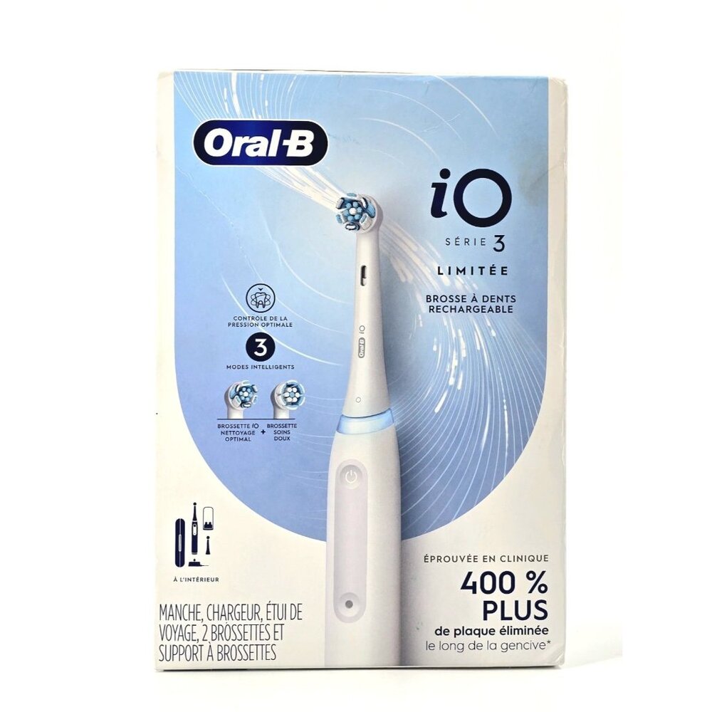 Oral-B iO Series 3 Limited Edition Rechargeable Toothbrush White 2 Brush Heads - Picture 5 of 8